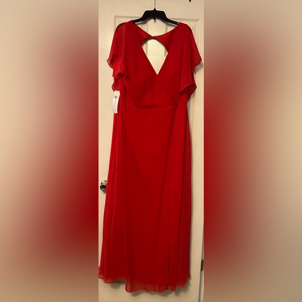 Azazie Rylee Dress: Red